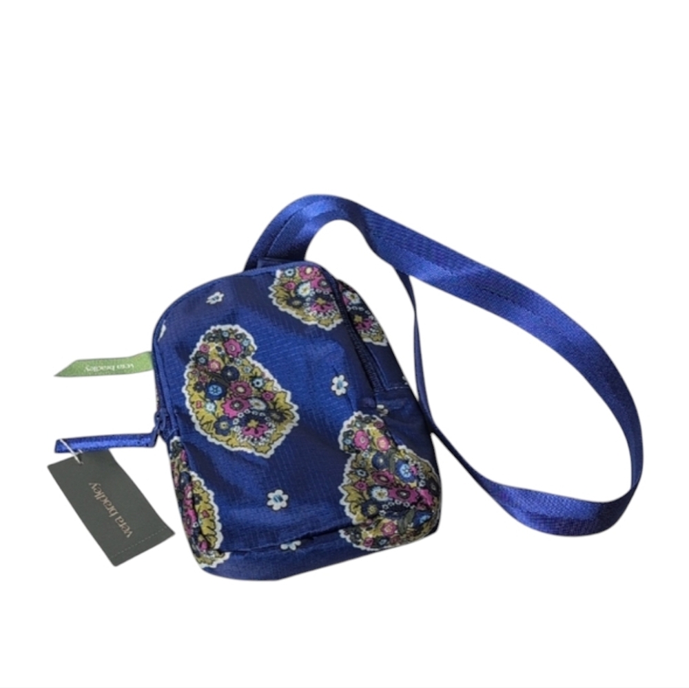 Vera Bradley Small Lorman Sling Backpack in Kew Gardens Blue Ripstop